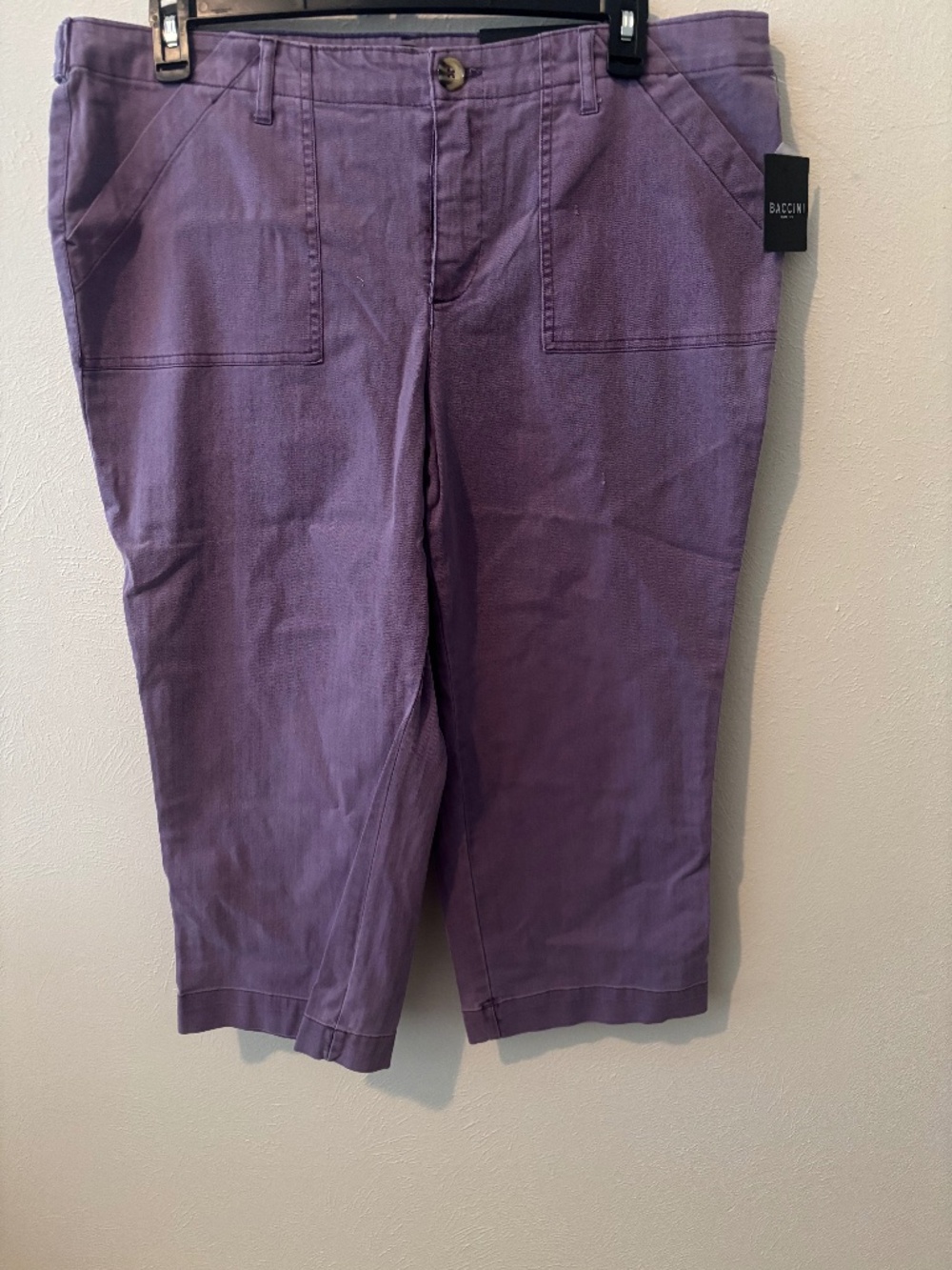 Baccini Women's Purple Fitted Crop Pants - Size 16